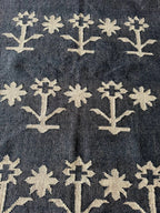 Handwoven Charcoal Wool Jute Kilim Rug, Modern Tribal Flatweave Area Rug, Handmade Scandinavian Boho Dhurrie Carpet with Fringe