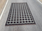 Handmade Charcoal Gray Wool Jute Kilim Area Rug with Geometric Diamond Pattern | Modern Flatweave Rug for Living Room & Bedroom