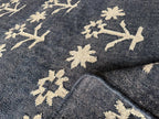 Handwoven Charcoal Wool Jute Kilim Rug, Modern Tribal Flatweave Area Rug, Handmade Scandinavian Boho Dhurrie Carpet with Fringe