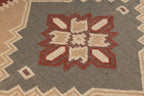 Handmade Southwestern Wool Jute Kilim Area Rug with Tassels | Tribal Geometric Flatweave Boho Rug for Living Room Bedroom