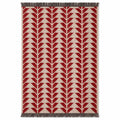 Handmade Red Geometric Wool Jute Kilim Area Rug with Tassels | Flatweave Tribal Rug for Living Room, Bedroom & Home Decor