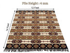 Handwoven Southwestern Navajo Kilim Rug | Handmade Wool Jute Tribal Area Rug, Boho Flatweave Dhurrie for Living Room Bedroom