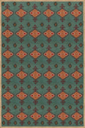 Southwestern Teal Tribal Area Rug – Handmade Wool Jute Geometric Kilim Flatweave Rug for Living Room, Bedroom & Home Office