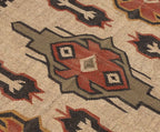 Handwoven Southwestern Kilim Rug | Handmade Wool Jute Tribal Area Rug, Rustic Flatweave Geometric Dhurrie for Living Room Bedroom