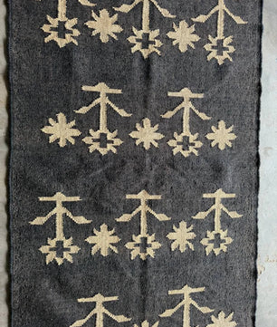 Handwoven Charcoal Wool Jute Kilim Rug, Modern Tribal Flatweave Area Rug, Handmade Scandinavian Boho Dhurrie Carpet with Fringe