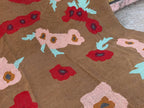 Botanical Folk-Art Kilim Dhurrie – Artisan-Woven Wool & Jute Floral Rug