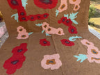 Botanical Folk-Art Kilim Dhurrie – Artisan-Woven Wool & Jute Floral Rug