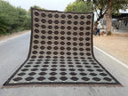 Handmade Charcoal Gray Wool Jute Kilim Area Rug with Geometric Diamond Pattern | Modern Flatweave Rug for Living Room & Bedroom