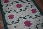 Handmade Floral Kilim Runner – Beige, Green & Berry Pink