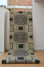 Handmade Neutral Kilim Runner – Octagon & Square Pattern