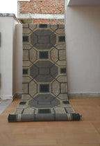 Handmade Neutral Kilim Runner – Octagon & Square Pattern