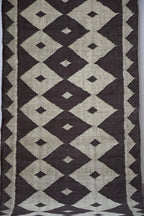 Handmade Wool & Jute Kilim Runner – Brown Diamond Pattern