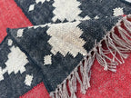 Crimson Path Kilim Dhurrie Runner – Artisan-Woven Wool Jute Corridor Carpet