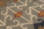 Artisan Mosaïek Diamant-tapyt – Handgeweefde Wol-Jute-Dhurrie met Tossels