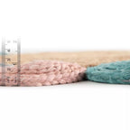 Handmade Braided Round Jute Rug – Natural Boho Area Rug with Multicolor Circle Border