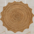 Natural Starburst Jute Carpet – Artisan-Braided Sun-Shaped Floor Rug