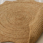 Natural Starburst Jute Carpet – Artisan-Braided Sun-Shaped Floor Rug