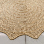 Natural Starburst Jute Carpet – Artisan-Braided Sun-Shaped Floor Rug