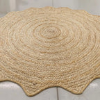 Natural Starburst Jute Carpet – Artisan-Braided Sun-Shaped Floor Rug