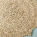 Natural Starburst Jute Carpet – Artisan-Braided Sun-Shaped Floor Rug