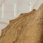 Natural Starburst Jute Carpet – Artisan-Braided Sun-Shaped Floor Rug