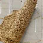 Natural Starburst Jute Carpet – Artisan-Braided Sun-Shaped Floor Rug