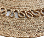 Natural Halo-Weave Jute Carpet – Artisan-Braided Circular Floor Covering