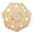 Natural Floral Round Jute Rug – Handmade Reversible Braided Circle Carpet