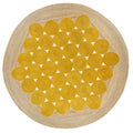 Golden Sunflower Jute Circle Rug – Artisan-Braided Medallion Center Carpet