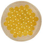 Golden Sunflower Jute Circle Rug – Artisan-Braided Medallion Center Carpet