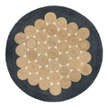Charcoal Black Jute Halo Rug – Artisan-Braided Natural Medallion Carpet