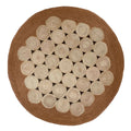 Cocoa Brown Jute Pebble Rug – Artisan-Braided Natural Circle Carpet