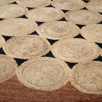 Cocoa Brown Jute Pebble Rug – Artisan-Braided Natural Circle Carpet