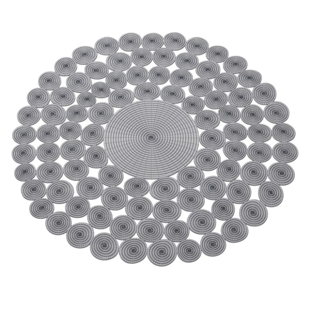 Rainbow Pebble Jute Rug – Artisan-Braided Natural Round Statement Carpet