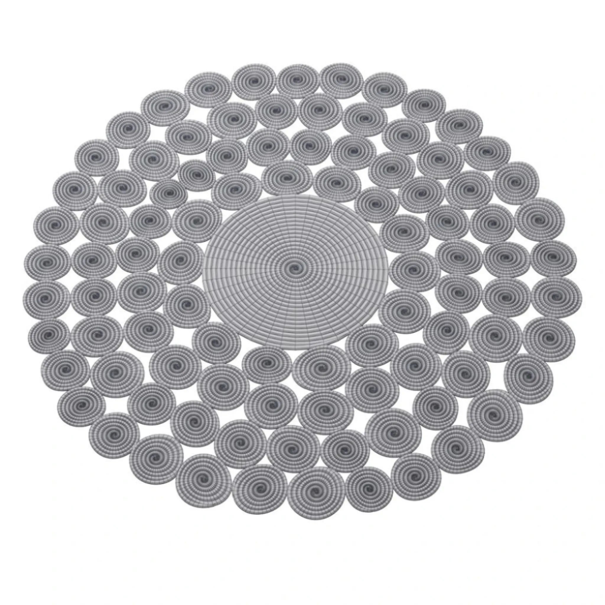 Rainbow Pebble Jute Rug – Artisan-Braided Natural Round Statement Carpet