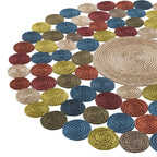 Rainbow Pebble Jute Rug – Artisan-Braided Natural Round Statement Carpet