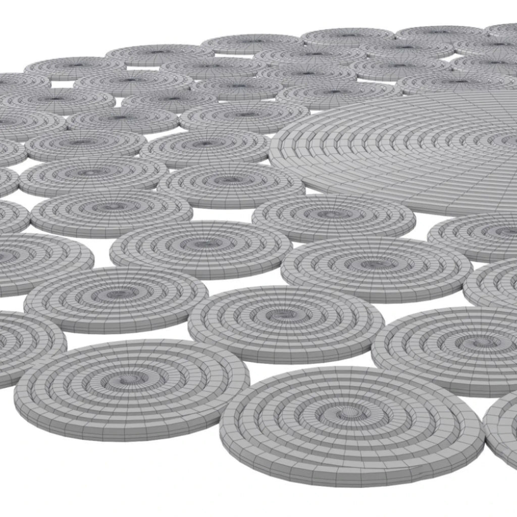 Rainbow Pebble Jute Rug – Artisan-Braided Natural Round Statement Carpet