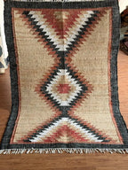 Desert Frame Kilim Dhurrie – Artisan-Woven Wool Jute Rug & Custom Runner