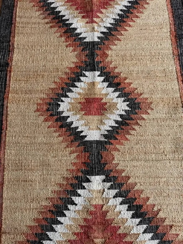 Desert Frame Kilim Dhurrie – Artisan-Woven Wool Jute Rug & Custom Runner