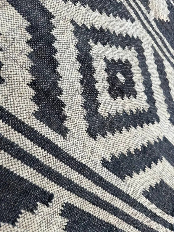 Maroon Volkskuns Kilim Tapytloper – Artisanaal-geweefde Wol Jute Mat, Volgens Maat Gemaak