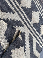 Maroon Volkskuns Kilim Tapytloper – Artisanaal-geweefde Wol Jute Mat, Volgens Maat Gemaak