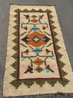 Maroon Volkskuns Kilim Tapytloper – Artisanaal-geweefde Wol Jute Mat, Volgens Maat Gemaak
