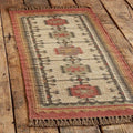 Maroon Volkskuns Kilim Tapytloper – Artisanaal-geweefde Wol Jute Mat, Volgens Maat Gemaak