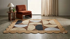 Natural Jute Scallop Rug – Artisan-Braided Abstract Area Carpet
