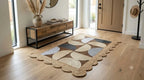 Natural Jute Scallop Rug – Artisan-Braided Abstract Area Carpet