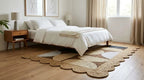 Natural Jute Scallop Rug – Artisan-Braided Abstract Area Carpet
