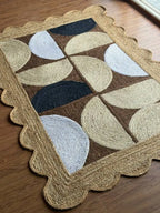 Natural Jute Scallop Rug – Artisan-Braided Abstract Area Carpet