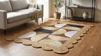 Natural Jute Scallop Rug – Artisan-Braided Abstract Area Carpet