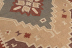 Neutral Wool Jute Kilim Dhurrie – Artisan-Woven Medallion Area Carpet