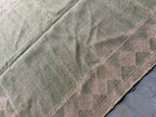 Handwoven Sage Green Wool Jute Kilim Rug, Minimalist Diamond Border Flatweave Area Rug, Handmade Boho Dhurrie Carpet with Fringe